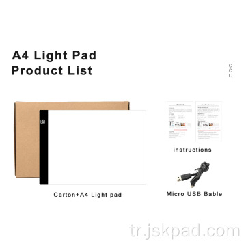 A4 Boyutlu Ultra İnce LED Çizim Işık Kutusu